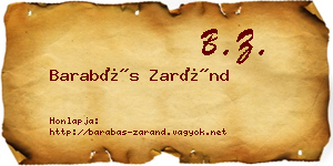 Barabás Zaránd névjegykártya